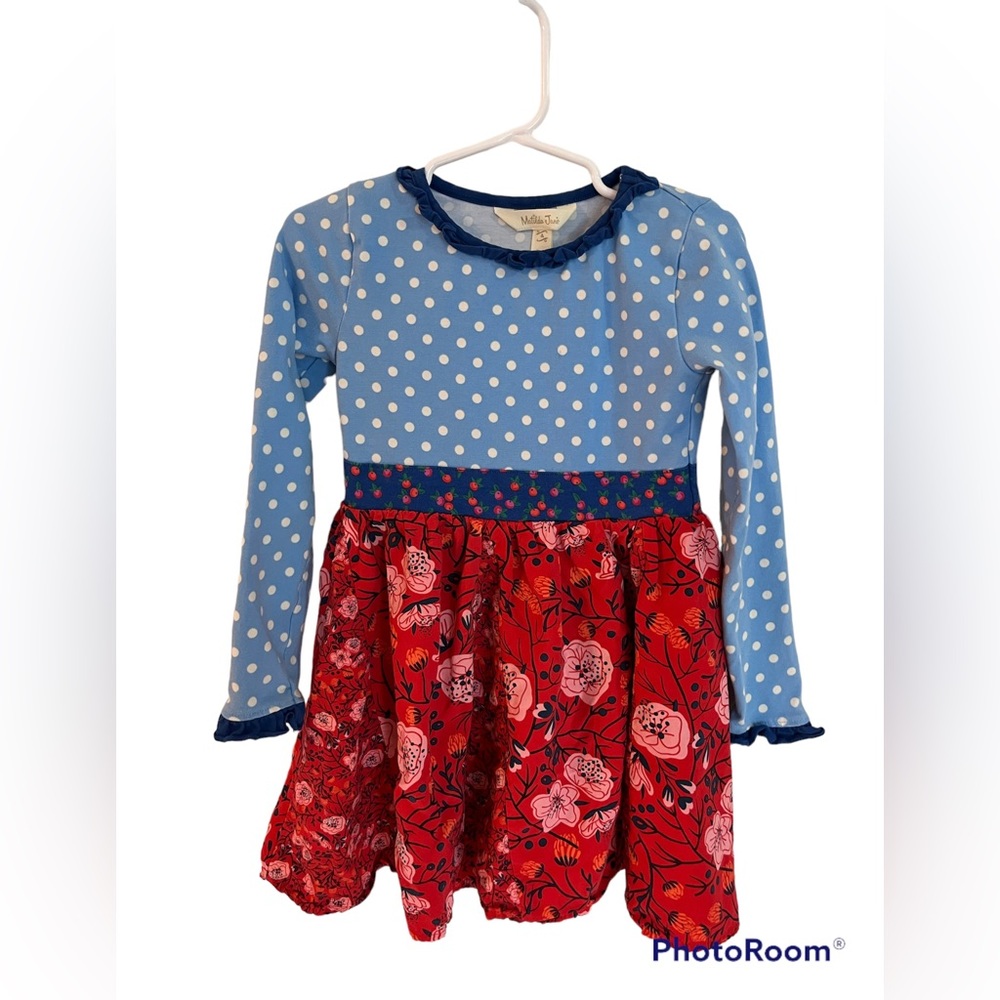 Matilda Jane Size 4 Nothing But Nice Polka Dot Paisley Lap Dress with Bow